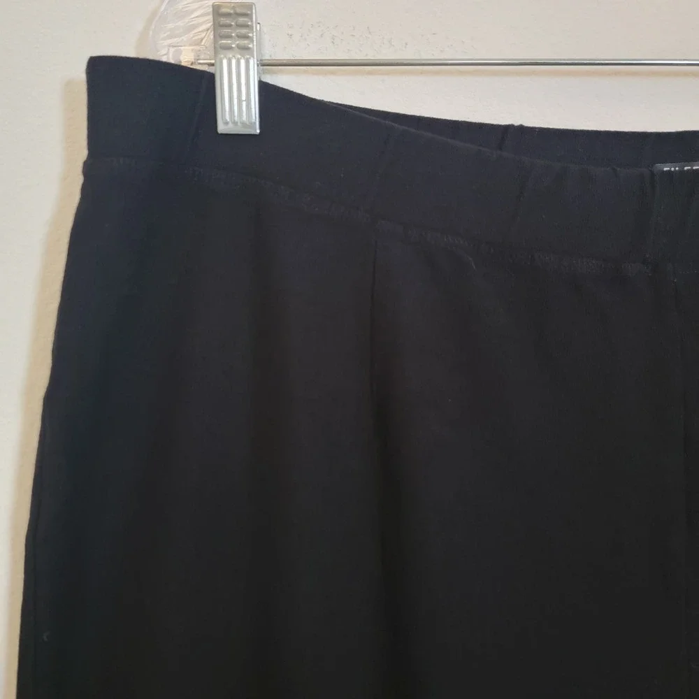Eileen Fisher Solid Black Elastic Waist Pull On Pant 3X Ponte Minimalist‎ Casual